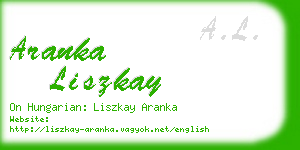 aranka liszkay business card